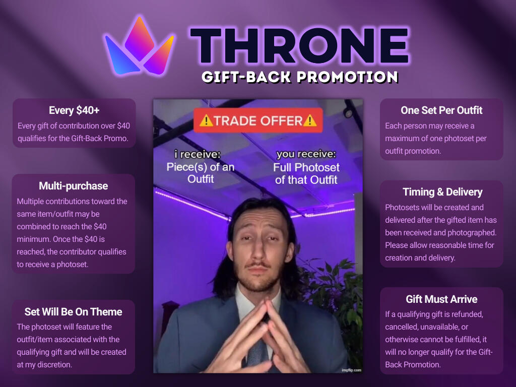 Throne Gift-Back Promotion | Read Terms
